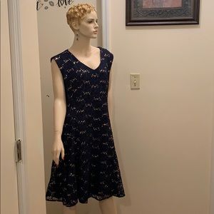 👗Ryan Michelle👗 Navy blue sequin A-line dress